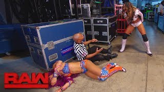 An incensed Alicia Fox ambushes Sasha Banks backstage: Raw, Oct. 16, 2017