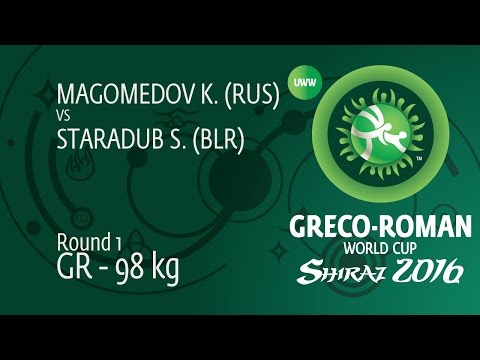 Round 1 GR - 98 kg: S. STARADUB (BLR) df. K. MAGOMEDOV (RUS), 6-2