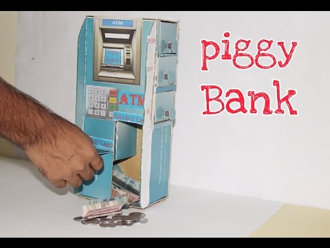 How to make a Easy ATM Piggy Bank for Kids. Video