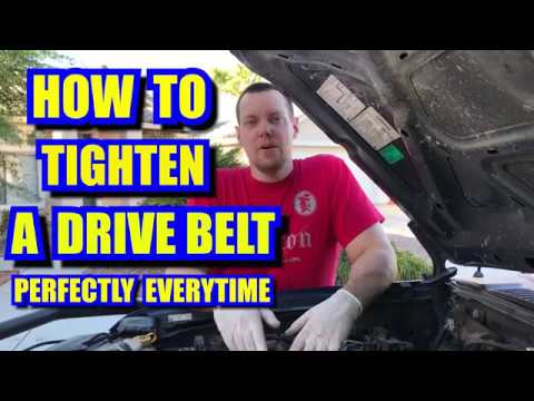 Part of a video titled HOW TO TIGHTEN A DRIVE BELT PERFECTLY EVERYTIME - YouTube