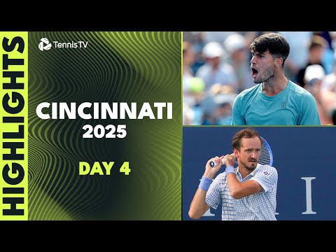 Alcaraz Faces Dzumhur; Shelton, Zverev, Medvedev Feature | Cincinnati 2025 Day 4 Highlights