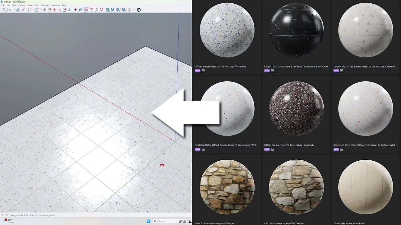How to use PBR textures in Sketchup 2025