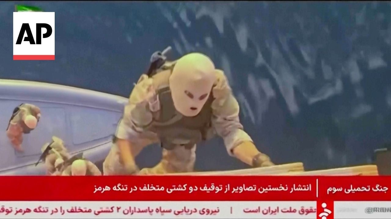 Video | Iran state TV video claims to show navy seizing vessels in Strait of Hormuz