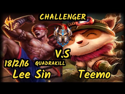 HL Cariok (LEE SIN) vs TEEMO - QUADRAKILL 18/2/16 KDA JUNGLE CHALLENGER GAMEPLAY - BR