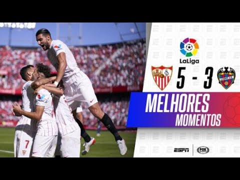 O JOGO MAIS INSANO DO DIA! Com gol brasileiro, Sevilla faz 5 a 3 no Levante por LaLiga