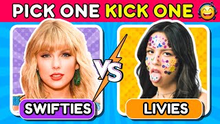 SWIFTIES vs LIVIES ❣️| Pick One Kick One Taylor Swift vs Olivia Rodrigo SONG BATTLE🎵