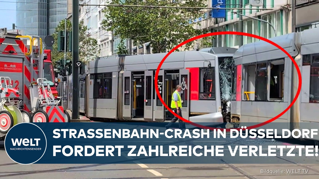 DÜSSELDORF: Schwerer Zusammenstoß von Straßenbahnen in der Innenstadt! Mehrere Schwerverletzte!