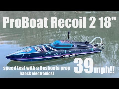 New 2024 ProBoat Recoil 2 (18") hits 39mph 😲 all stock on 3s with a dasboata prop! 🚀