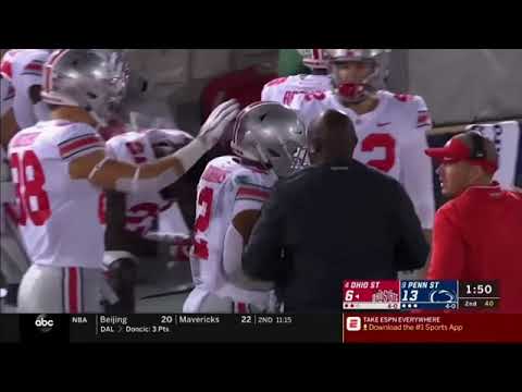 JK Dobbins 26 yard TD catch. 4 Ohio State at 9 Penn State September 29 2018