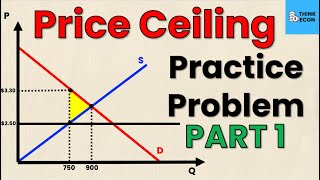 Price Ceiling Practice Problem | (STEP-BY-STEP SOLUTION)| PART 1 | Think Econ