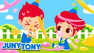 Icky Sticky Bubble Gum Song 🍭 | +More | Sing Along | Nursery Rhymes and Kids Songs | JunyTony