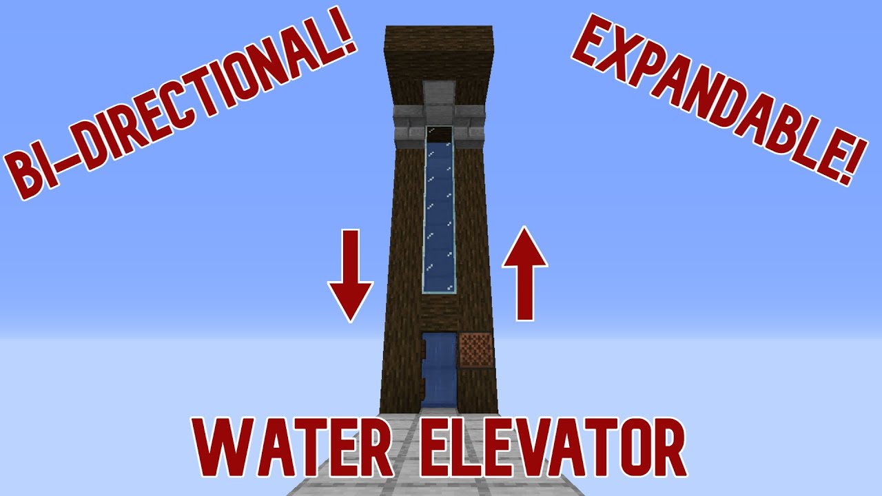 Minecraft Redstone Tutorial: Simple Water Elevator for 1.16 (Two-way and Expandable!)