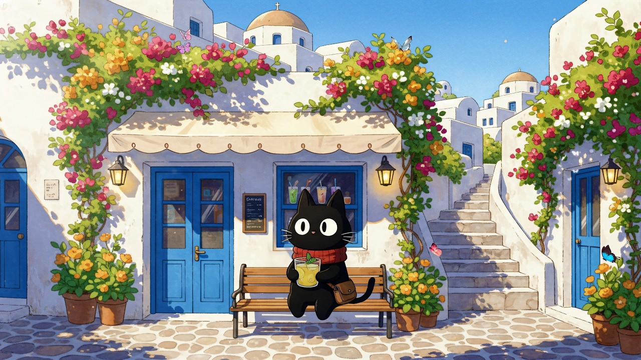 Seaside Village Café 🌊🌸 Cozy Lofi for Chill & Relax