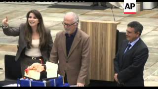 Colombian painter Botero celebrates his 80th birthday with children at his museum