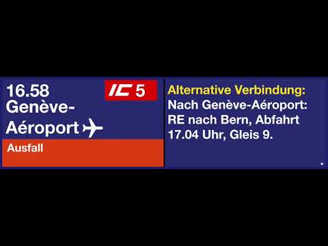 SBB Ansage - Ausfallmeldung in Solothurn zum IC5 nach Genf Flughafen + Alternative Verbindungen