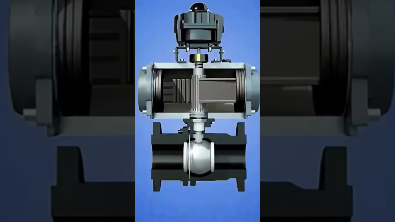 How to work rotary actuator ball valve animation #shorts #short #reels #youtube