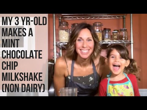 Kid-Approved (Good for You!) NON Dairy Mint Chocolate Chip Milkshake! Gluten Free