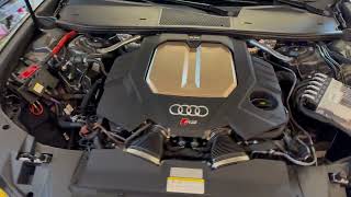 2024 Audi RS6 Avant Performance Engine Compartment and Start Up
