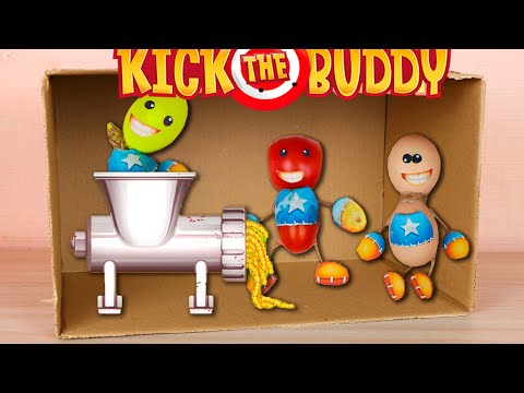 Kick the Buddy VS Meat Grinder Machine in Real Life - Cardboard Game
