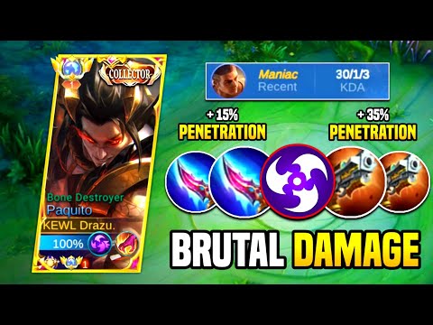 MANIAC PAQUITO!!! THIS NEW PAQUITO COMBO BUILD IS INSANE!!😱(Hack Damage?) PAQUITO BEST BUILD 2023