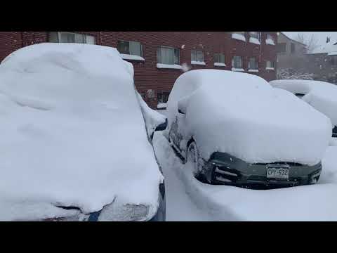Snowshoeing in Denver during the March 14, 2021 blizzard