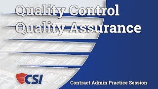 Intro to Construction Contract Administration - Chapter 7: Quality Control and Assurance