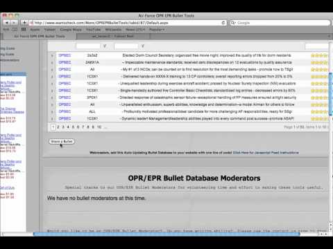 Opr Epr Bullet Database
