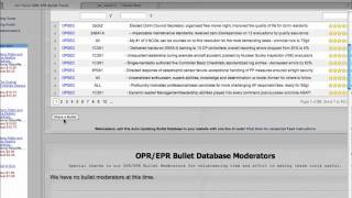 OPR EPR Bullet Database