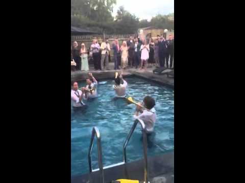 Wedding Band in swimming pool
