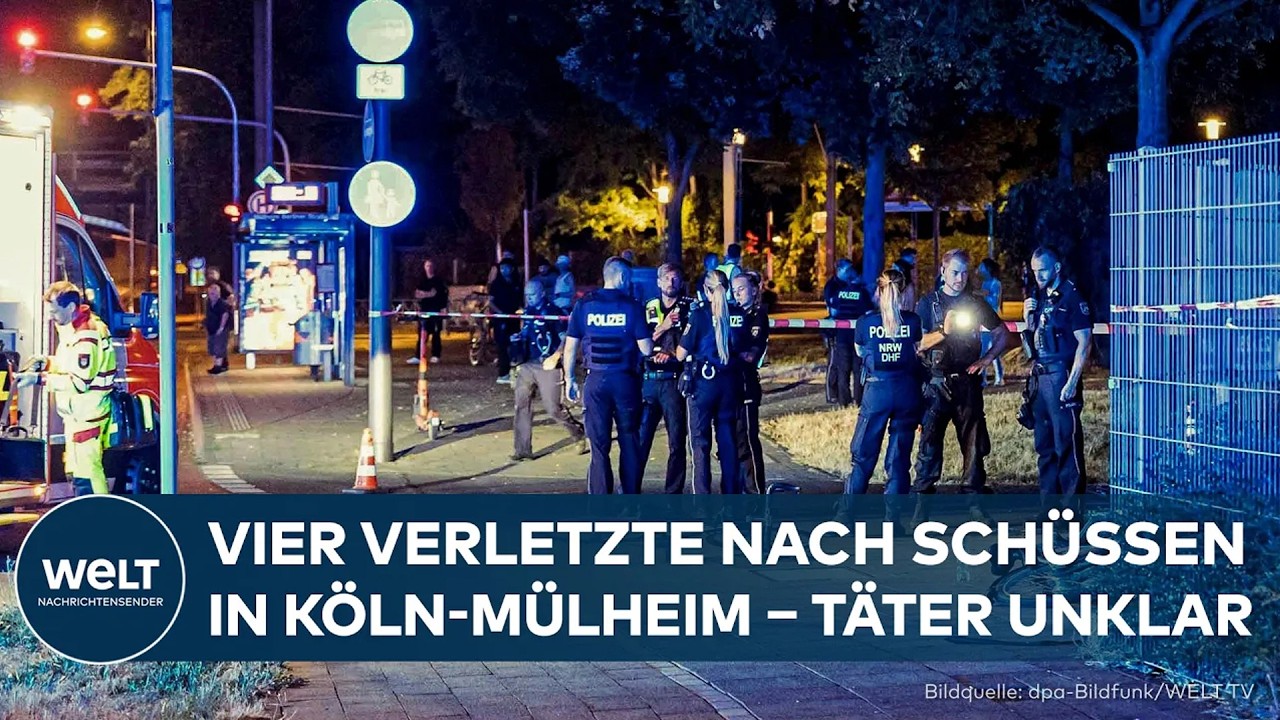 KÖLN: Vier Verletzte nach Schüssen in Stadtteil Mülheim – Polizei sucht nach Spuren und Täter
