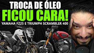 TROCA DE ÓLEO CARA DO BARALHO! - Yamaha FZ25 e Triumph Scrambler 400