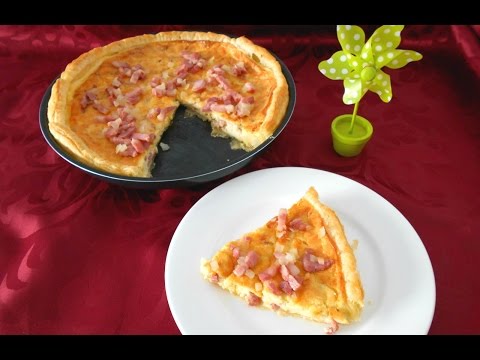 Quiche Carbonara con Base de Hojaldre