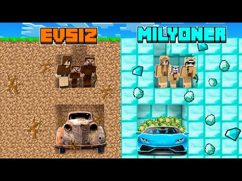 EVSİZ AİLE MADENİ VS MİLYONER AİLE MADENİ 😱 - Minecraft