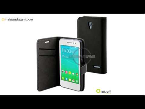 Etui Alcatel One Touch Pop S3 Muvit Slim Folio Noir