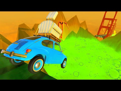 Open Bridge Crashes over Acid Pool on Planet Venus - BeamNG.drive