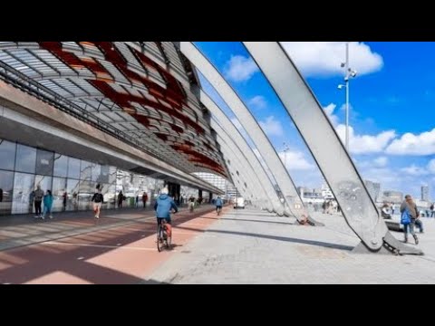 🇳🇱 ✨ Amsterdam Central Station Walking Tour🚶‍♂️– Panoramic View of the River IJ.  | 4K UHD
