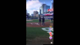 Jacob Underwood sings the National Anthem at the San Diego Padres Game