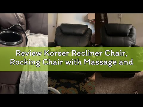 Korser Recliner Chair, 360 Swivel Rocker Chair for Adults, Small Rocking Recliner for Small Spaces, Upholstered Fabric Glider Recliner Nursery (Swivel Rocker Recliner, Charcoal Black) video review thumbnail
