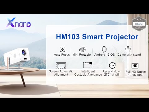 Proyector Xnano HM103-A 1080P con soporte 4K - Android13 - 300 lúmenes Ansi - Unboxing