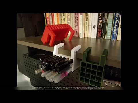 Thingiverse Pen Rack Customizable Shelf Pen Holder by Synergist - Thingiverse