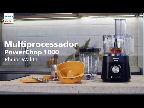 Video thumbnail of Multiprocessador Philips Walita Powerchop 1,5L 2 Velocidades 1000W
