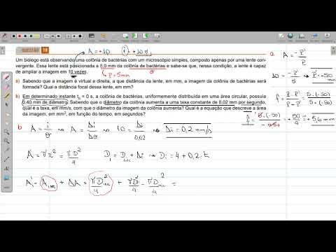 (FAMERP 2022) Um biólogo está observando uma colônia de bactérias com um microscópio simples, comp