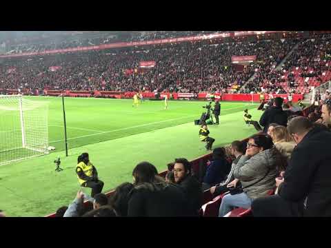 Gol de Babin a la U.D. Las Palmas visto desde la grada (Sporting 4, Las Palmas 0).