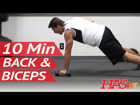 HASfit 10 Minute Back and Bicep Workout at Home - Back Biceps Exercises Work Out Routine