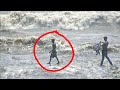 Psycho Guy Tries To Walk On Water At High Tide (Do Not Attempt) Don't Try This At Home!