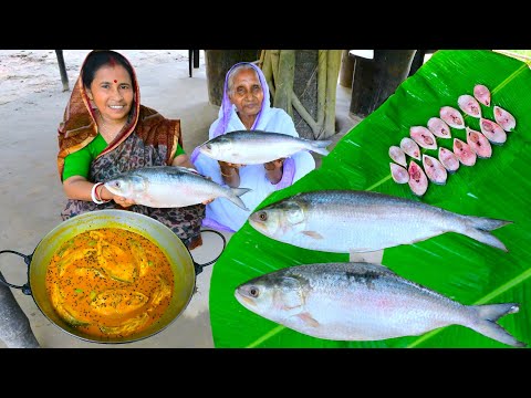 মায়ের হাতে বর্ষার সেরা জোড়া ইলিশ রান্না | Hilsha fish recipe | Illish & Mutton Curry | villfood