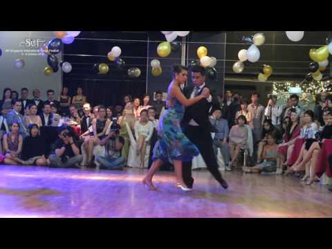  Roxana Suarez  and  Sebastian Achaval  are  dancing  at  Singapore International Tango Festival  in  2016