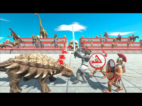 Ancient Squad vs Herbivore Dino on Tournament in Animal Revolt Battle Simulator