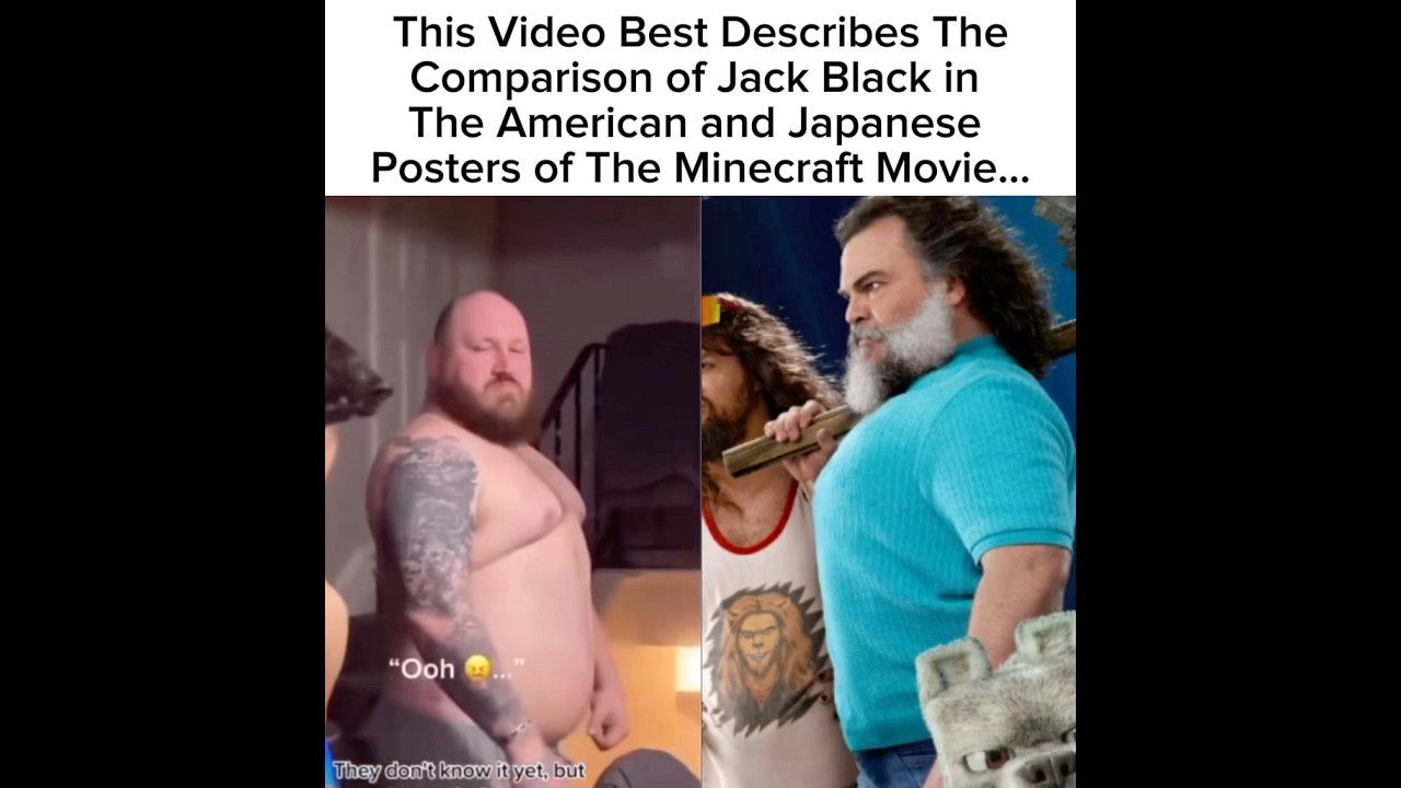 The Comparison of Jack Black in The American & Japanese Minecraft Movie Posters… #jackblack
