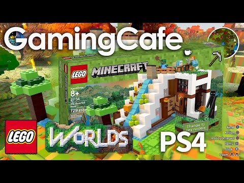 LEGO WORLDS MINECRAFT THE WATERFALL BASE  21134 SET BUILD 02, CREATE MODE PS4 1080p